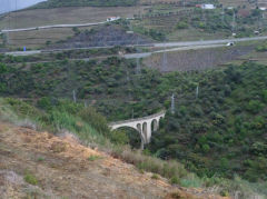 
The partly-built Regua to Lamego branch, Lamego river bridge just outside Regua, April 2012